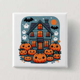 Spooky Season Vibes Halloween Pumpkins Custom Button