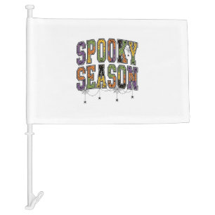 Spooky Season Vintage Halloween Typography Design_ Car Flag