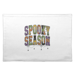 Spooky Season Vintage Halloween Typography Design_ Cloth Placemat