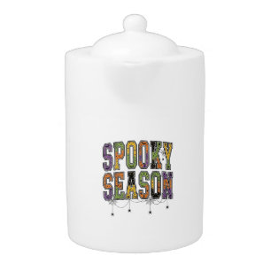 Spooky Season Vintage Halloween Typography Design_ Teapot