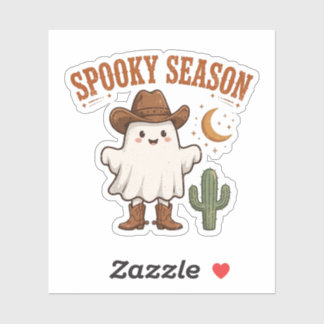 Spooky Season Western Cowboy Ghost Sticker