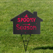 Spooky Season Witch Hat Halloween Yard Sign