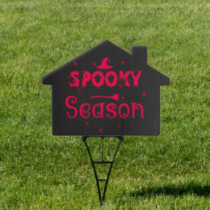 Spooky Season Witch Hat Halloween Yard Sign