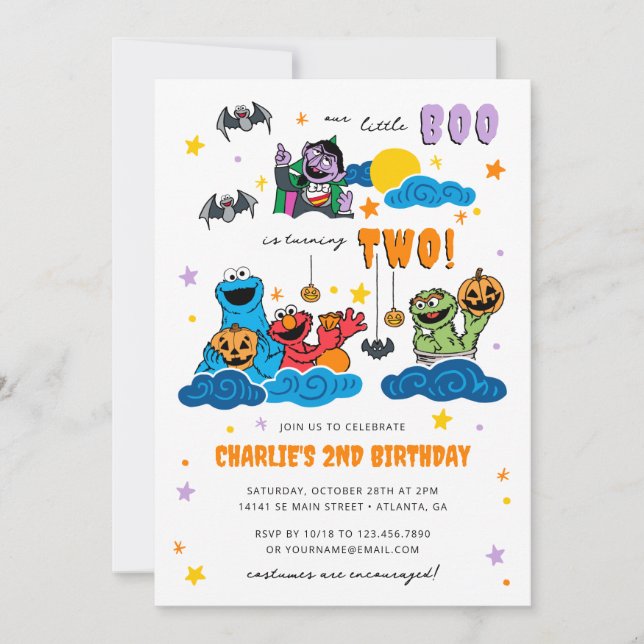 Spooky Sesame Street Halloween Birthday Invitation Zazzle