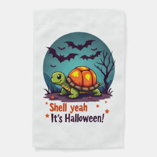 Spooky Shell Surprise Turtle Garden Flag