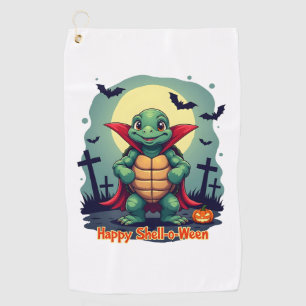 Spooky Shell Surprise Turtle Golf Towel