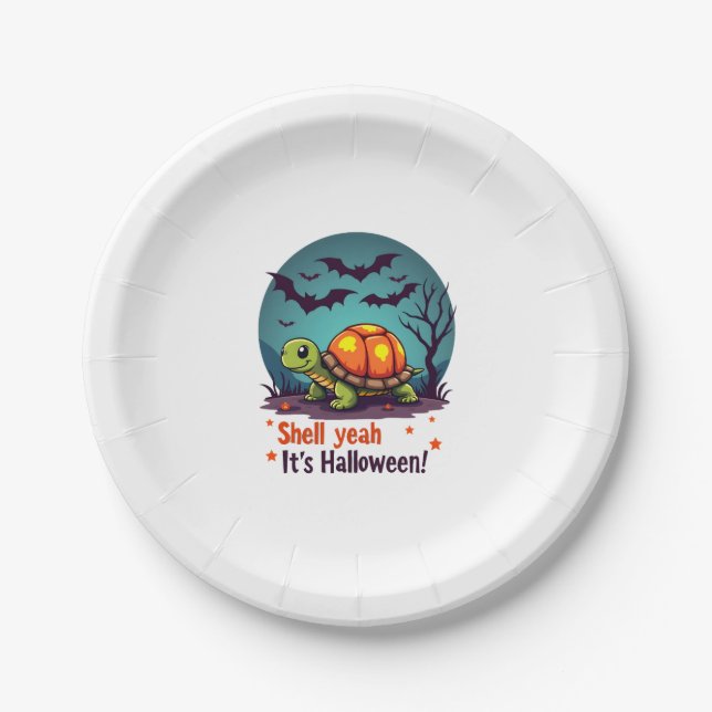 Spooky Shell Surprise Turtle Paper Plates (Front)