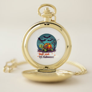 Spooky Shell Surprise Turtle Pocket Watch
