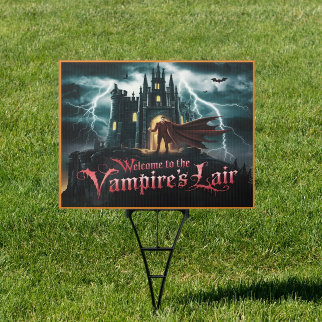Spooky sign welcomes to vampire lair (Insitu)