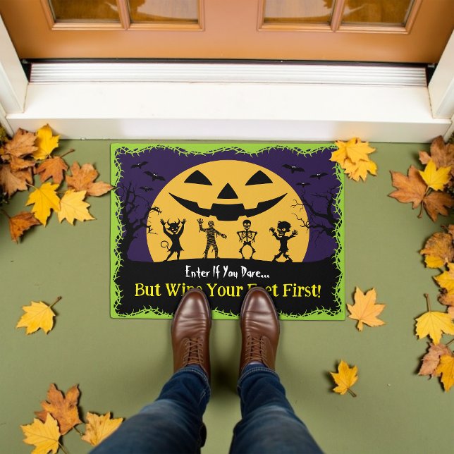Spooky Silhouette Funny Quote Whimsical Halloween Doormat (Creator Uploaded)