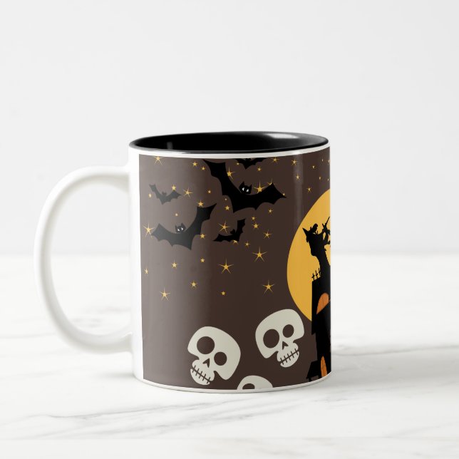 Spooky Sip – Halloween-Hipton Mug! Two-Tone Coffee Mug (Left)