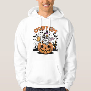 Spooky Sips Skeleton Lizard Halloween Hoodie