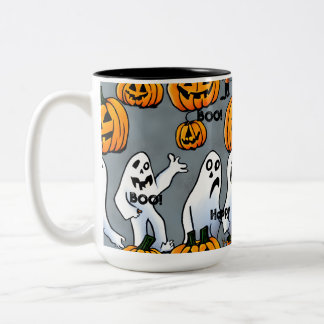 Spooky Sips: Spooky Ghost & Pumpkin Halloween Mug