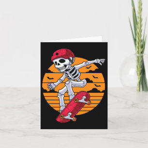 Spooky Skateboarding Skeleton Funny Skater Card