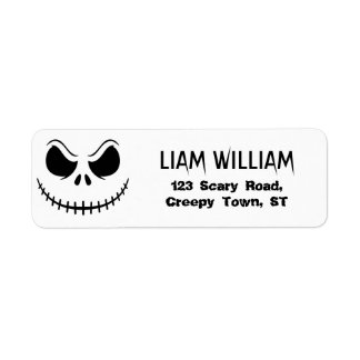 Spooky Skeleton Face Halloween Return Address Label