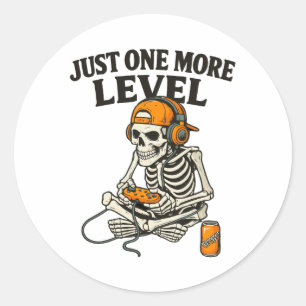 Spooky Skeleton Gaming 2025 Halloween Party Gamers Classic Round Sticker