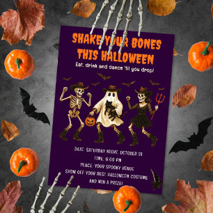 Spooky Skeleton Halloween Invitation