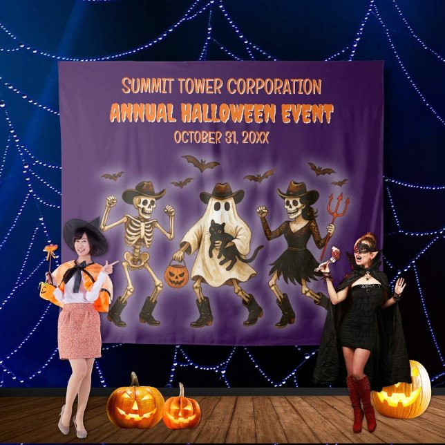 Spooky Skeleton Halloween Party Backdrop (Creator Uploaded)