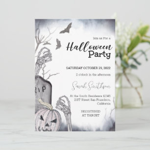 Spooky Skeleton Halloween Party Invitation