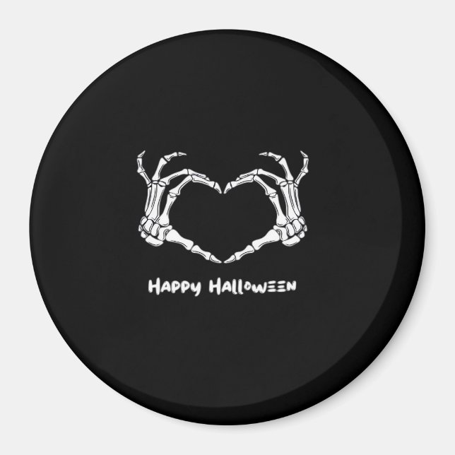 Spooky Skeleton Hand Heart Typography Modern Magnet (Front)