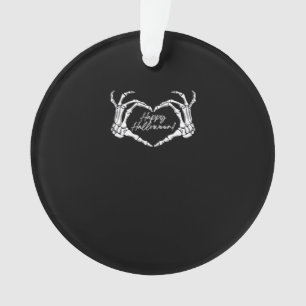 Spooky Skeleton Hand Heart Typography Modern Ornament