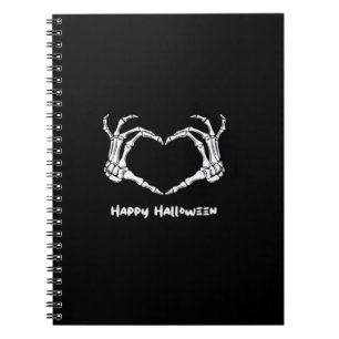 Spooky Skeleton Hand Heart With "Happy Halloween"  Notebook