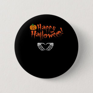 Spooky Skeleton Hands Happy Halloween Classic Button