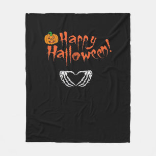 Spooky Skeleton Hands. Happy Halloween. Fleece Blanket