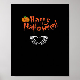 Spooky Skeleton Hands. Happy Halloween.  Poster