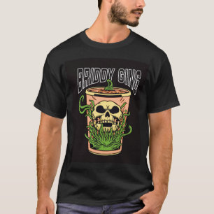 Spooky Skeleton Iced Coffee Halloween T-Shirt Fu