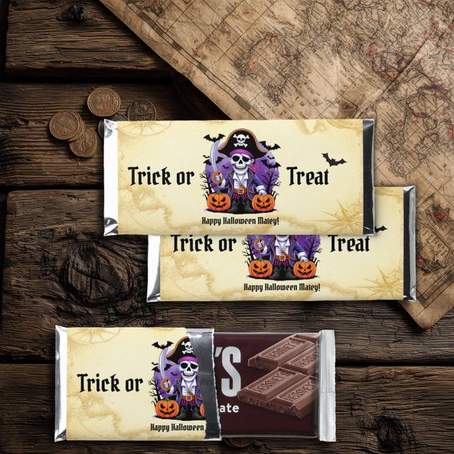 Spooky Skeleton Pirate Halloween Hershey Bar Favors (Creator Uploaded)
