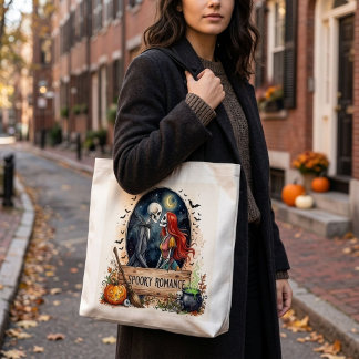 Spooky Skeleton Romance Halloween Gothic Love Tote Bag