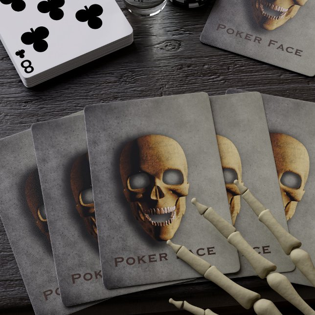 Spooky Skeleton Skull Custom Name Halloween Poker Cards (Creator Uploaded)