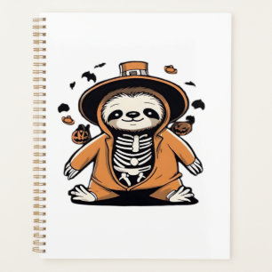 Spooky skeleton sloth trick or treating Classic T- Planner