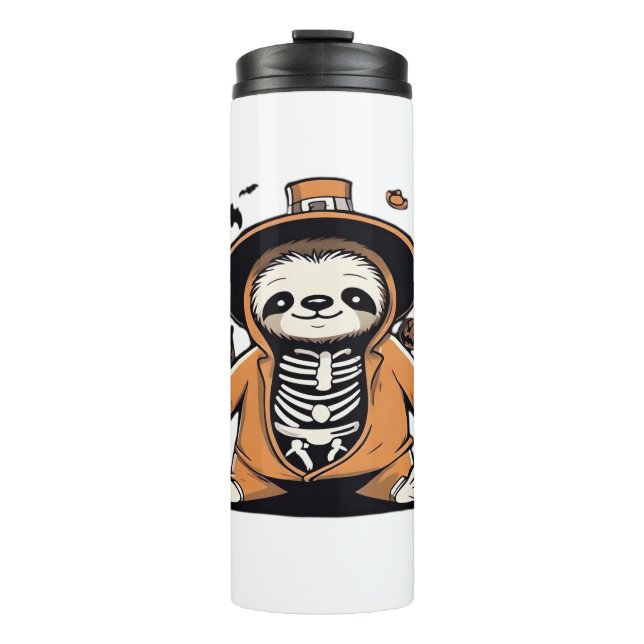 Spooky skeleton sloth trick or treating Classic T- Thermal Tumbler (Front)