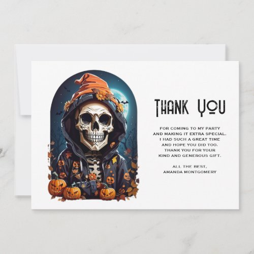 Spooky Skeleton with Evil Pumpkins Thank You