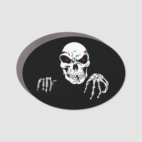 Spooky Skeleton with Red Eyes  Car Magnet