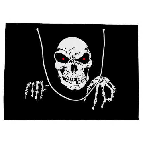 Spooky Skeleton with Red Eyes  Large Gift Bag