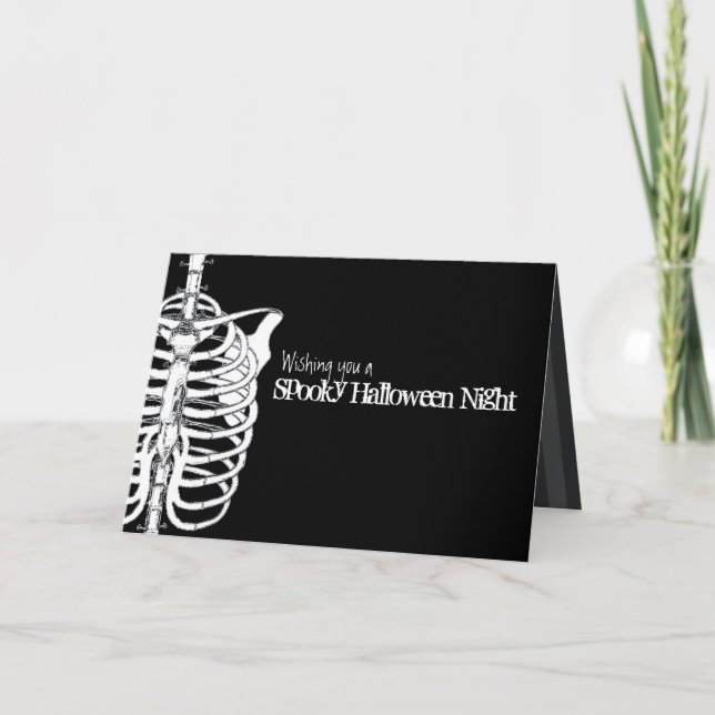 Spooky Skeleton X-Ray Halloween Card (Front)