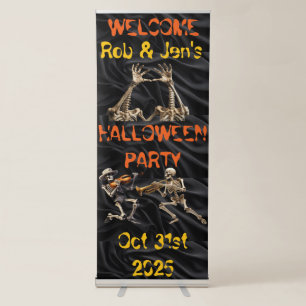 Spooky Skeletons Halloween Party Personalized Retractable Banner