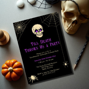 Spooky Skull Adult Halloween Costume Party Invitation