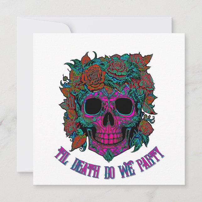Spooky Skull Day of the Dead halloween bones Invitation (Front)