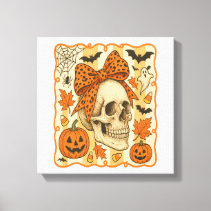 Spooky Skull Halloween Canvas Print
