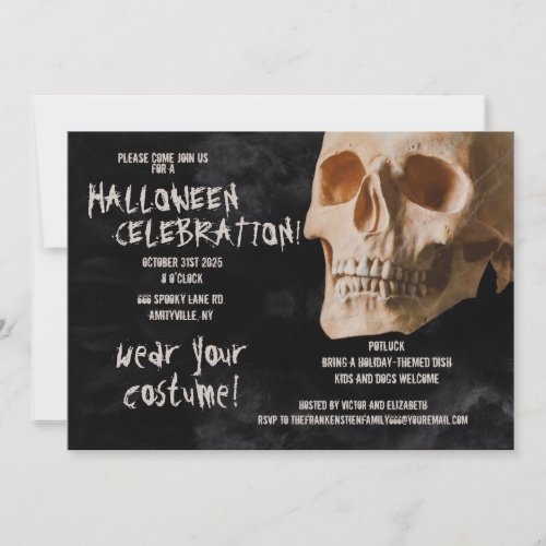 Spooky Skull Halloween Celebration Invitation