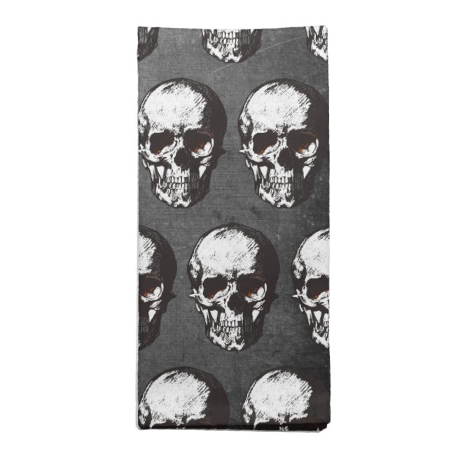 Spooky Skull Halloween Cloth Napkin (Folded)
