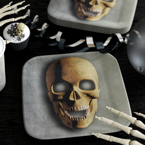 Spooky Skull Halloween Party Paper Plates