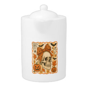 Spooky Skull Halloween Teapot