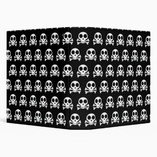 spooky skull on a black background 3 ring binder