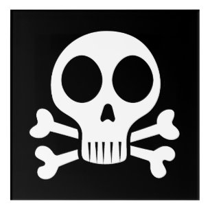 spooky skull on a black background acrylic print