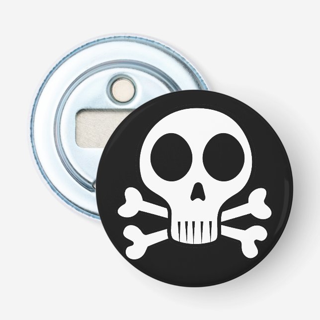 spooky skull on a black background bottle opener (Front)